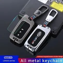 Zinklegeringsbilsnyckelöverdrag för Lexus NX GS RX är ES GX LX RC 200 250 350 LS 450H 300H Nyckelfodral Keychain Keyring Accessories 220299n