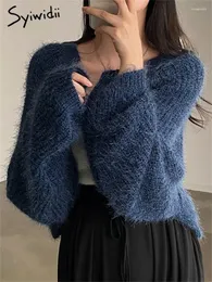 Damskie dzianiny eleganckie dzianiny dla kobiet 2024 Koreańska moda o długim rękawie duży sweter panie solidne swobodne skoczki
