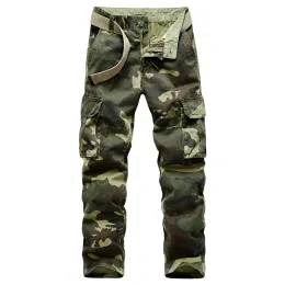 Pantolon Kargo Pantolon Kamuflaj Pantolon Erkekler Sıradan Camo Kargo Bol Pantolonlar Joggers Street Giyim Pamuk Çok Multiplocok Askeri Taktik Pantolon