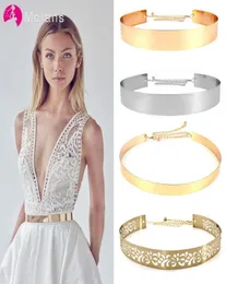 Bröllopssashes Molans Golden Silver Bridal Belt Elastic Strap Metal Dress Accessories for Women Girls Girdle2832917