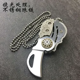 Coltello pieghevole decorativo con mini pendente per sopravvivenza con teschio all'aperto multifunzionale New Coin 492182