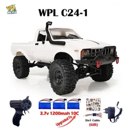 Wpl c241 escala completa rc carro 116 2 4g 4wd rock crawler elétrico buggy caminhão de escalada led luz onroad 1 16 para crianças presentes brinquedos 2207721559