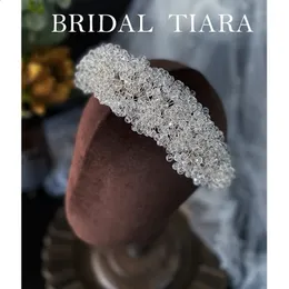 Denso cristal faixa de cabelo nupcial hoop tiara mulheres headbands coroa noiva acessórios casamento jóias de cabelo 240301