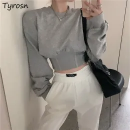 Bluzy jezdne bluzy damskie krawat talia przycięte z kapturem eleganckie modne streetwear zaprojektowany nowa wiosenna jesień wszystkie mecze smukłe