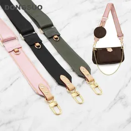 Large wide strap canvas nylon strap luxury designer shoulder bag belt replacement with genuine leather handbag parts accessory 211257r
