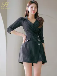 Elbise H han kraliçesi zarif seksi şerit ol vücut kılıf kalem elbise moda 2023 yaz yarım kollu kadın iş kıyafetleri elbise elbise