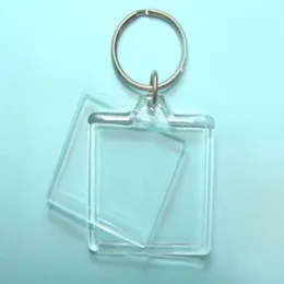 WHOLES CHEAM FLAND ACRYLIL SQUARE SQUALE CEYCHAINS INSERT 1 5 '' 1 5 '' PO Keyrings 2000pcs lot shipp271f