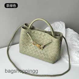 Venata Bottegs Luxury Rope Buckle Bag Hand -Woven Metal 2024 Evening Andiamo Tote Totes Small Designer Cowhide Bag