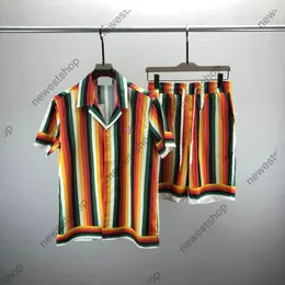 Summer Mens Tracksuits Designer Tracksuit Sets men letter Print Running Suits T-Shirt color stripe printing Short Sleeve Sportswear shorts