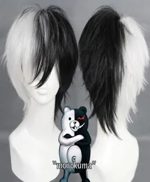 Black Jack Monokuma Anime Cosplay Peruka 32 cm Men039s Pełne włosy toupees6324446