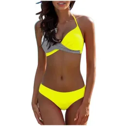 Set da donna imbottito reggiseno pushup bikini costume da bagno costume da bagno costumi da bagno costumi da bagno vitalità bikini sexy bikini push up solido 2024