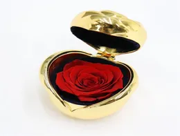 Bevarad evig Real Rose Jewelry Box Holder Immortal Flowers Forever Blossom Wedding Birthday for Women Valentine039S Day GI2549640