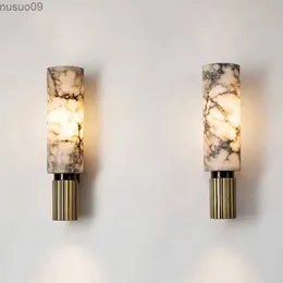 Lâmpada de parede fss moderna lâmpada de parede de mármore chinês luz de cobre luxo lâmpada de parede de mármore natural villa corredor quarto estudo lâmpada de paredel2403