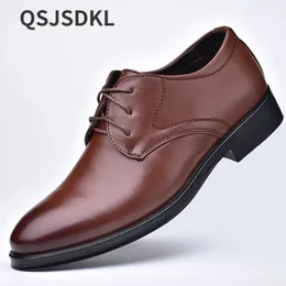Shoes for Men Leather Business Dress AllMatch Casual ShockAbsorbing WearResistant Footwear Chaussure Homme 240223