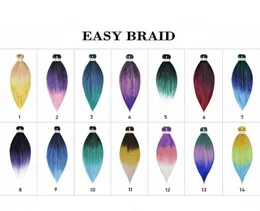 Soild Ombre Two Three Colors Flechthaar Jumbo Braids Hair 20 Zoll 5 Packungen Verkauf von synthetischem Flechthaar5444731