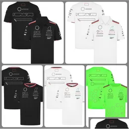 레이싱 세트 오토바이 의류 2024 새로운 F1 레이싱 슈트 티셔츠 포르마 한 팀 여름 짧은팔 셔츠 옷 남성 커스터마이징 드롭 배달 OTBRF