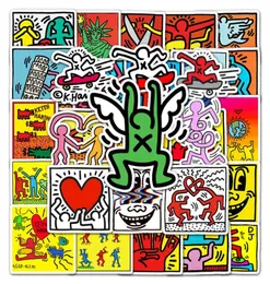 50 шт., водостойкая наклейка Keith Haring для ноутбука, мотоцикла, багажа, сноуборда, автомобиля, граффити, наклейки, украшение 8410432