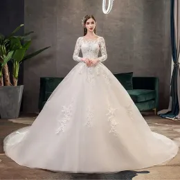 Abiti Abiti da sposa a manica piena 2023 pizzo Nuovo abito da sposa musulmano abito da sposa con uscita personalizzata con personalizzazione