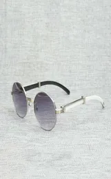 Ienbel Finger Black Buffalo Horn Sunglasses Men Natural Wood Clear Glass Frame for Women Outdoor Eyewear Round Glasses 3HHH4414786