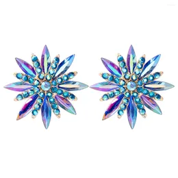 Серьги-гвоздики JURAN, роскошные синие кристаллы с цветком ромашки, высококачественные аксессуары для банкетных вечеринок для женщин, эффектные ювелирные изделия 2024