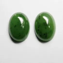 Loose Diamonds 2pcs /Alot Oval 18 13 mm 10 Carats Flatback Cabochon Cabochon Cabno Natural Green Jade Russian Jasper Stone na pierścień