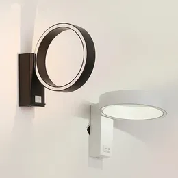 مصباح الجدار LED Acrylic Ring غرفة نوم خلاقة حديثة بجانب ضوء غرفة المعيشة الداخلية الخفيفة