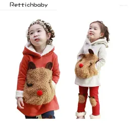 Kläder sätter barn passar tecknad panda tjock varm tröja här