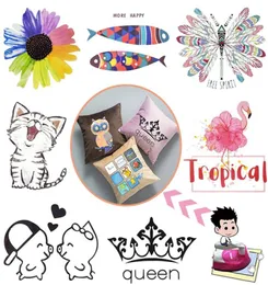 Cartoon Animal Iron on Transfers Patch Flamingo Cat Heat Transfer Sticker Washable Thermal Transfer Paper for Kids039 Clothes B4858948