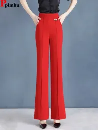 Capris Women Formal Flare Flare Pants Wiosna jesień Nowe biuro Szczupły proste Pantalones Korean Chic Design Casual Oversize 4xl Broek