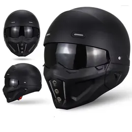 Motorcykelhjälmar Matt svart skorpion hjälm moto modulär manlig retro capacete casco cruiser halvtaktisk mössa godkänd ce