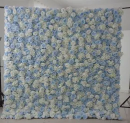 High Quality Luxury 3D Artificial Flower Wall With Rolled Up Base Cloth Flowers Arrangement Panel For Wedding Backdrop Decoration 2024305