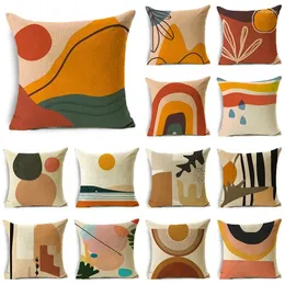 Kudde Morandi Color Creative Abstract Print Pillow Case Homestay Sofa Decoration Cover 40 CEM/45 45CM/50 50CM