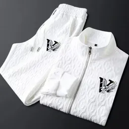Tracksuits Men Polyester Sweatshirt Sporting Fleece Spring Jacket Pants Casual Mens Track Suit Sportswear Set 240223