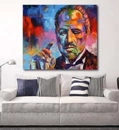 HDARTISAN Figure Painting Colorful Godfather Modern Canvas Art Wall Pictures For Living Room Home Decor Print T1912028155030
