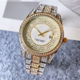 Marca de luxo aaa masculina para mulheres relógios brilhando diamante wacth gelo fora de aço inoxidável homem quartzo moviment Montre Gift Party Wristwat2116