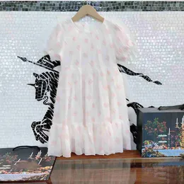 Abiti da ragazza della moda vestito da principessa lettere per lettere per bambini in pizzo taglia 90-150 cm abiti da design per bambini estate abito 24 marzo
