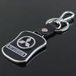 5 шт./лот, модный брелок с логотипом автомобиля для Mitsubishi, металлический кожаный брелок для ключей, кольцо для ключей Llaveros Chaveiro, держатель для ключей с эмблемой автомобиля318L