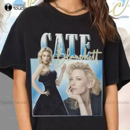Футболка Кейт Бланшетт, винтажная рубашка в стиле 90-х годов, футболка унисекс, классические рубашки для мужчин, большие футболки с рисунком, 100% хлопок