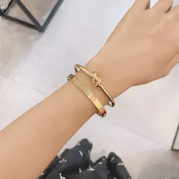 Moda feminina aberto pulseira nó de alta qualidade rosa ouro prata manguito pulseiras designer pulseira alta qualidade jóias femininas presente aniversário