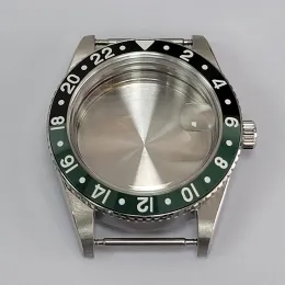 S-gmt watch accessories 39MM fine steel case One way rotation green lumn ring mouth can be installed with NH34/35/36 movement