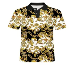 Men039s Casual Shirts Luxury Royal Shirt Men Short Sleeve Golden Floral Printed Baroque Summer Polos Prom Party Drop Ship5526245