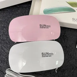 Mini 6W nail dryer LED UV lamp mini USB gel varnish curing machine nail art equipment 6LED bead nail processing tool 240305