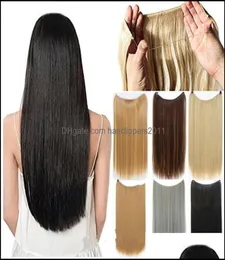 Loop Micro Ring Hair Extensions Products 22 26 tum Rak syntetisk hög temperatur Silk Weft 17 Colors HL92I5871853