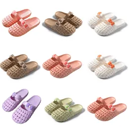 Sommar ny produkt tofflor designer för kvinnor skor grön vit rosa orange baotou platt botten bågen tofflor sandaler mode-07 kvinnor platt glider gai utomhusskor