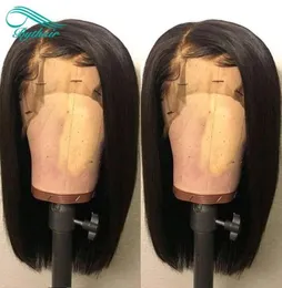Bythair Short Bob 360 Lace Bleached Bleached Bleached Hairline 360 ​​Wig Bob Peruvian Virgin Hush Hair 150 with Baby H9461476
