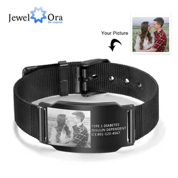 Pulseira masculina personalizada po, pulseira personalizada, joias pretas, presentes para vovô, pai, marido, filho 240227