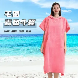 Superfeine Fasern, schnell trocknender Frottee-Umhang zum Wechseln, Strandsurfen, Schwimmen, warmer Strandumhang für Erwachsene, Badetuch 230607