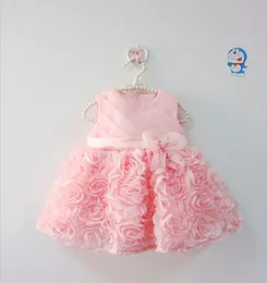 Hela 2016 Summer Babies Dress Flower Girl Spädbarnsklänningar Spets Princess Kläder Bow Toddler Party Wedding Dress Newborn Birth6865674