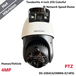 HikVision Acusense 4MP PTZ Camera Tandemvu 4-inch 25xカラフルなIRネットワーク速度ドームフォーカスヒューマン車両IPアラームオーディオ