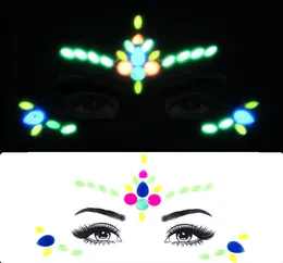 Adesivi in cristallo per il viso Occhi luminosi Adesivi per tatuaggi glitterati Gioielli per il viso Gemme Festival musicale Strumento per il trucco del partito Gioielli per il corpo Donna6875830